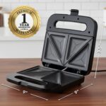 OVENTE Electric Sandwich Maker with Non-Stick Plates, Indicator Lights, Cool Tou... - Image 6