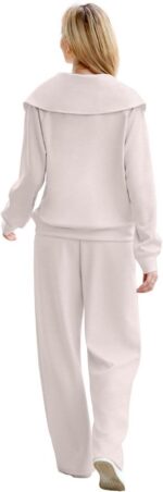 XIEERDUO Lounge Sets For Women 2025 Half Zip Sweatshirt And Wide Leg Sweatpant 2... - Image 5