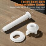 4 Pcs Toilet Seat Screws, Including Plastic Bolts, Nuts and Washers, Durable Toi... - Image 3