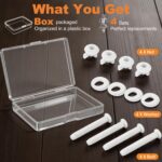 4 Pcs Toilet Seat Screws, Including Plastic Bolts, Nuts and Washers, Durable Toi... - Image 6