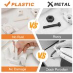 4 Pcs Toilet Seat Screws, Including Plastic Bolts, Nuts and Washers, Durable Toi... - Image 8