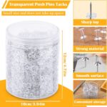 1000 Count Push Pins Tacks, Thumb Tacks with Clear Plastic Head and Steel Point ... - Image 4