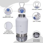 GiNT 37oz Insulated Stainless Steel Dog & Human Water Bottle, All-in-1 Travel Di... - Image 3