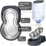 Automatic Cat Feeder and Water Dispenser with Stainless Steel Bowl Dog Gravity F... - Image 4