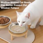 Elevated Cat Bowls with Food Mat,6.3 Inches Shallow Raised Bowls Whisker Friendl... - Image 4