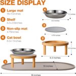 Elevated Cat Bowls with Food Mat,6.3 Inches Shallow Raised Bowls Whisker Friendl... - Image 7