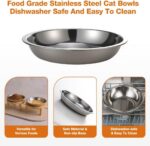 Elevated Cat Bowls with Food Mat,6.3 Inches Shallow Raised Bowls Whisker Friendl... - Image 8