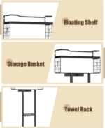Aetyord Towel Racks for Bathroom 31inch Wall Mounted Towel Rack,Floating Shelf w... - Image 4