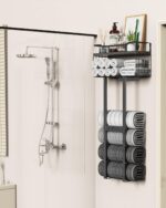 Aetyord Towel Racks for Bathroom 31inch Wall Mounted Towel Rack,Floating Shelf w... - Image 6