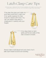 SNGIA Long Oval Chunky Dangle 18K gold plated Hoops with Colored Resin Gemstone ... - Image 7