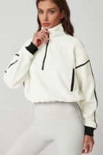 QINSEN Women's Half Zip Fleece Short Pullover Sweatshirt Winter Long Sleeve Cozy... - Image 6