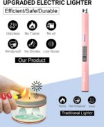FUKKUDA Electric Candle Lighter with Safety Switch - USB Rechargeable Windproof ... - Image 3