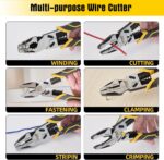 Linesman Pliers Wire Stripper Crimper Cutter Combination Tool, 9" 6-in-1 Heavy D... - Image 5
