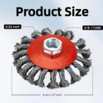 AUPREX 5 Pack 4 Inch Twist Knotted Wire Wheel Brush for Angle Grinder with 5/8 I... - Image 3
