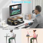gianotter Desk Organizers and Accessories, Monitor Stand with Drawer and 2 Pen H... - Image 3