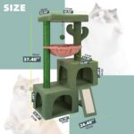 AIWIKIDE 37.4" Cactus Cat Tree Tower with Twin Cat Condos for Indoor Cats, All-i... - Image 3