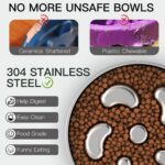 Slow Feeder Dog Bowl-2Cups for Medium Breeds, Double Wall Food-Grade Stainless S... - Image 5