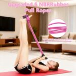 6-Tube Pedal Resistance Band for Women,Fixed High Resistance Foot Pedal Exercise... - Image 3