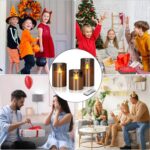 wemarry Flameless Candles 4" 5" 6" Acrylic Glass Pillars 3" Diameter Battery Ope... - Image 4