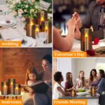 wemarry Flameless Candles 4" 5" 6" Acrylic Glass Pillars 3" Diameter Battery Ope... - Image 5
