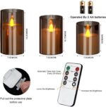 wemarry Flameless Candles 4" 5" 6" Acrylic Glass Pillars 3" Diameter Battery Ope... - Image 7