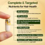 Benevolent Lustriva Hair Growth Supplement – Advanced Hair Vitamins with Keratin... - Image 5