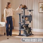 Yaheetech 54in Cat Tree, Multi-Level Cat Tower with Spacious Kitten-ear Perch, 2... - Image 3