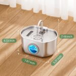 Cat Water Fountain Stainless Steel: 74oz/2.2L Cat Fountain for Drinking | Pet Wa... - Image 9