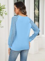 Minetom Women's Lace Long Sleeve Tops Henley Shirts Casual Blouses T Shirts Fall... - Image 6
