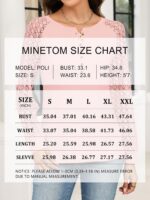 Minetom Women's Lace Long Sleeve Tops Henley Shirts Casual Blouses T Shirts Fall... - Image 7