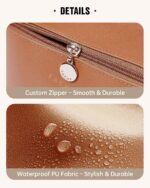 EACHY Travel Makeup Bag, Large Capacity Cosmetic Bag for Women, Waterproof PU Le... - Image 6