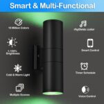 wowlite RGB Up and Down Lights Outdoor Wall Sconce 4 Pack, Smart Color Changing ... - Image 3