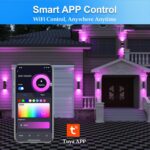 wowlite RGB Up and Down Lights Outdoor Wall Sconce 4 Pack, Smart Color Changing ... - Image 6