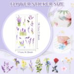 160Pcs Natural Flower Stickers for Scrapbooking,Self-Adhesive Transparent Flower... - Image 3