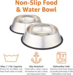Amazon Basics Stainless Steel Non-Skid Dog Water And Food Bowls, Dishwasher Safe... - Image 4