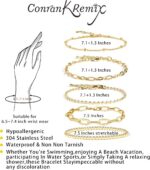 Waterproof Gold Chain Bracelet For Women Non Tarnish,14K Gold Plated Link Dainty... - Image 3