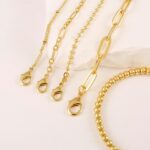Waterproof Gold Chain Bracelet For Women Non Tarnish,14K Gold Plated Link Dainty... - Image 7