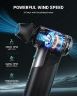 T150 Compressed Air Duster, Mini Hand Blower 110000RPM, 3-Gear Handheld Cordless... - Image 3