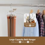 ZEDODIER Belt Organizer for Closet, Heavy-Duty Rotating Belt Hanger Tie Rack Hol... - Image 3