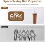ZEDODIER Belt Organizer for Closet, Heavy-Duty Rotating Belt Hanger Tie Rack Hol... - Image 4