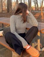 ZESICA Women's Fleece Sherpa Lined Long Sleeve Tops | Thermal Knit, Mock Neck, S... - Image 4