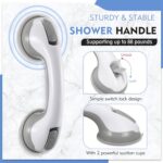 Grab Bars for Bathtubs and Showers, 12 Inch Shower Handle Strong Suction Cup Gra... - Image 3