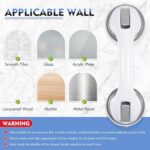 Grab Bars for Bathtubs and Showers, 12 Inch Shower Handle Strong Suction Cup Gra... - Image 5