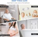 Grab Bars for Bathtubs and Showers, 12 Inch Shower Handle Strong Suction Cup Gra... - Image 7