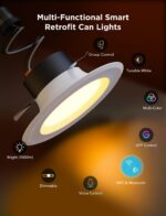 Govee Smart Retrofit Recessed Lighting 6 Inch, Wi-Fi Bluetooth Direct Connect RG... - Image 7