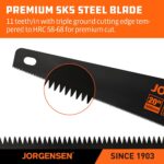 JORGENSEN 20 Inch Black Coated Pro Hand Saw, 11 TPI Fine-Cut Ergonomic Non-Slip ... - Image 3
