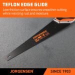JORGENSEN 20 Inch Black Coated Pro Hand Saw, 11 TPI Fine-Cut Ergonomic Non-Slip ... - Image 4