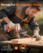Cordless Reciprocating Saw With 8 Blades – 2×4000mAh Batteries, Brushless Motor,... - Image 3