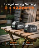 Cordless Reciprocating Saw With 8 Blades – 2×4000mAh Batteries, Brushless Motor,... - Image 4