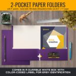 Better Office Products Two Pocket Portfolio Folders, 50-Pack, Purple, Letter Siz... - Image 4
